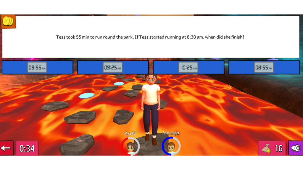 A time management question on Sumdog's Lava Jump game